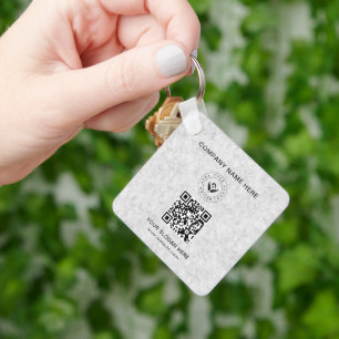 Simple Minimalist Custom Logo & Text Promotional Key Ring