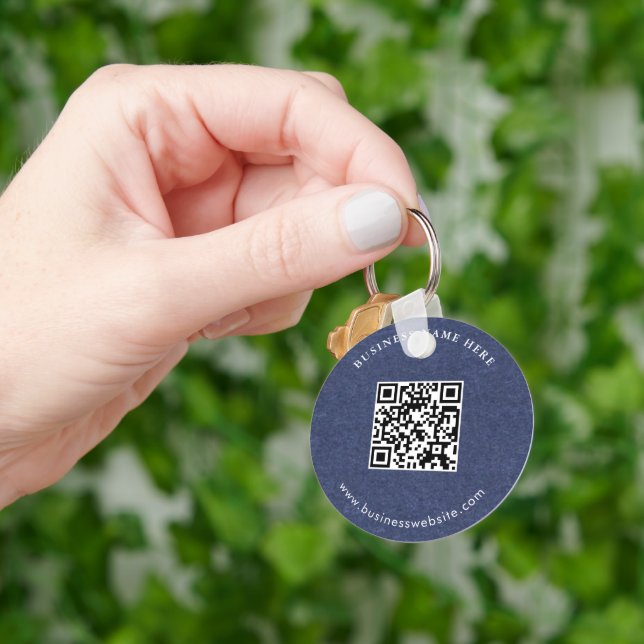 Simple Minimalist Custom Logo & Text Promotional Key Ring (Hand)