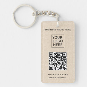 Simple Minimalist Custom Logo & Text Promotional Key Ring