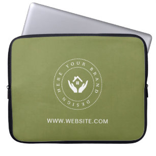 Simple Minimalist Custom Logo & Text Promotional Laptop Sleeve