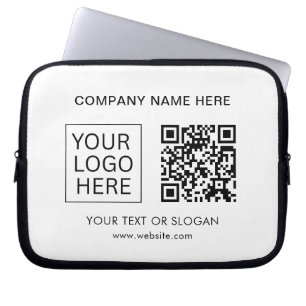 Simple Minimalist Custom Logo & Text Promotional Laptop Sleeve
