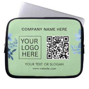 Simple Minimalist Custom Logo & Text Promotional Laptop Sleeve