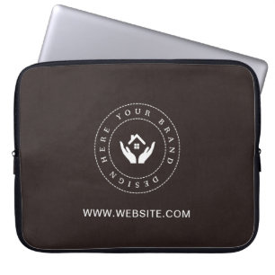Simple Minimalist Custom Logo & Text Promotional Laptop Sleeve