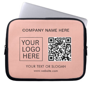 Simple Minimalist Custom Logo & Text Promotional Laptop Sleeve