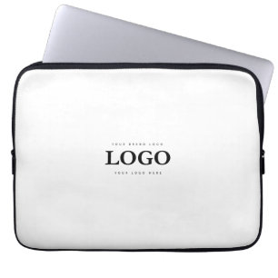 Simple Minimalist Custom Logo & Text Promotional Laptop Sleeve