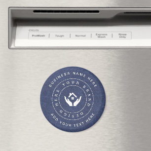 Simple Minimalist Custom Logo & Text Promotional Magnet