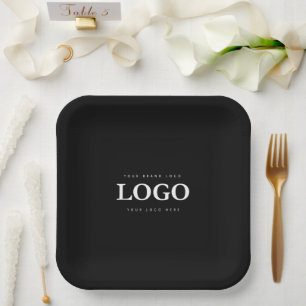 Simple Minimalist Custom Logo & Text Promotional Paper Plate