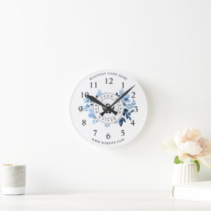 Simple Minimalist Custom Logo & Text Promotional Round Clock