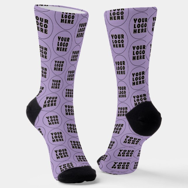 Simple Minimalist Custom Logo & Text   Socks (Angled)