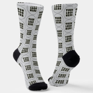 Simple Minimalist Custom Logo & Text   Socks