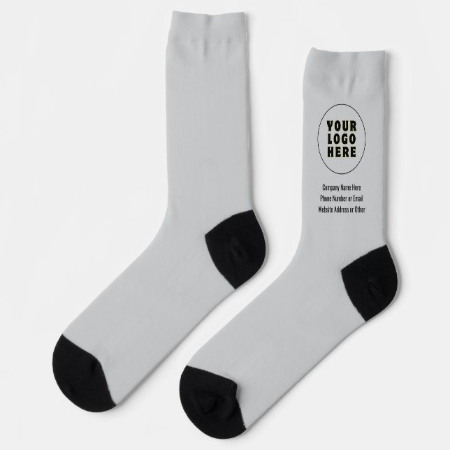 Simple Minimalist Custom Logo & Text   Socks (Left)