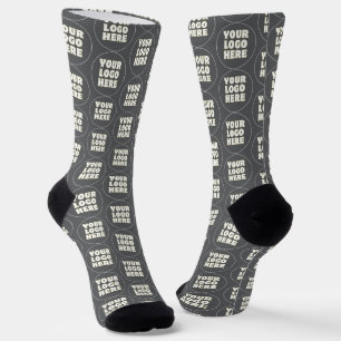 Simple Minimalist Custom Logo & Text Socks