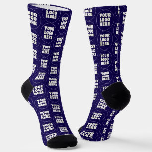 Simple Minimalist Custom Logo & Text   Socks