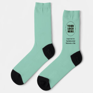Simple Minimalist Custom Logo & Text Socks