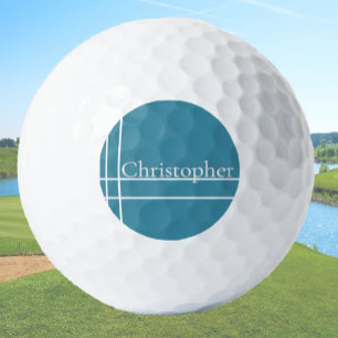 Simple minimalist custom name ocean blue golf balls