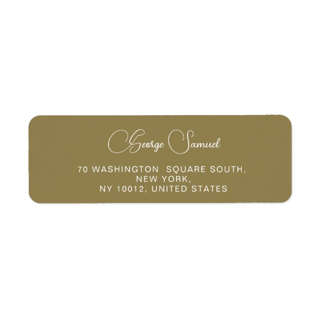 Simple Minimalist Custom Return Address Labels (Front)