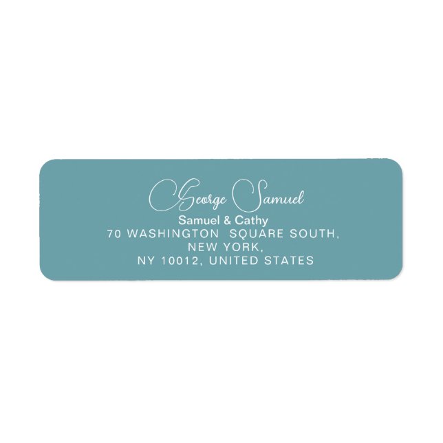 Simple Minimalist Custom Return Address Labels (Front)
