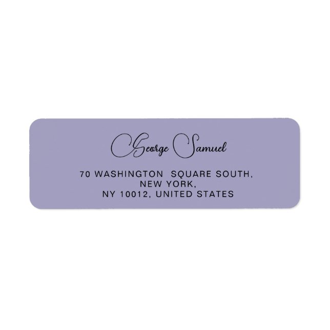 Simple Minimalist Custom Return Address Labels (Front)