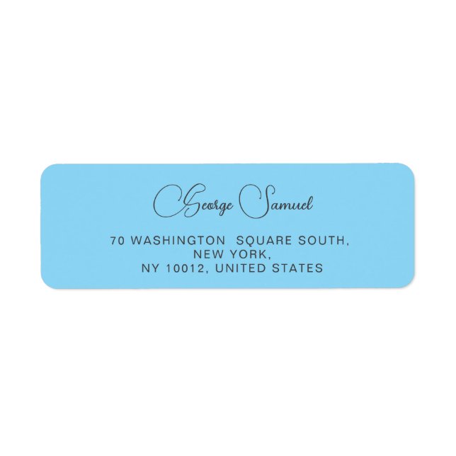 Simple Minimalist Custom Return Address Labels (Front)