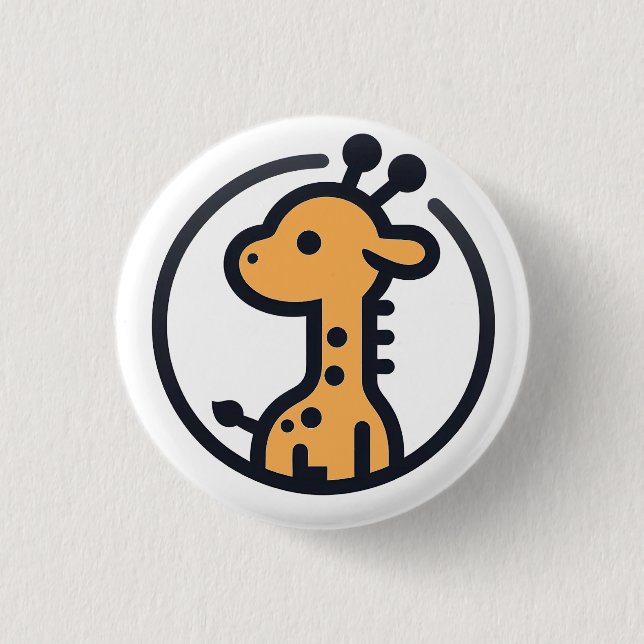 Simple Minimalist Cute Giraffe in a  Circle 3 Cm Round Badge (Front)