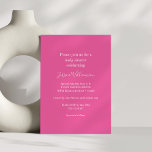 Simple Minimalist Cute Hot Pink Baby Shower Invitation<br><div class="desc">Simple Minimalist Classic Chic Cute Hot Pink Baby Shower Invitation</div>