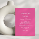 Simple Minimalist Cute Hot Pink Bridal Shower Invitation<br><div class="desc">Simple Minimalist Classic Chic Cute Hot Pink Bridal Shower Invitation</div>