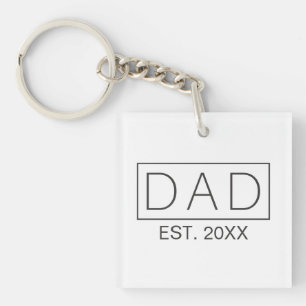 Simple Minimalist Dad Typography   Keychain