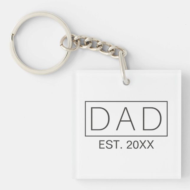 Simple Minimalist Dad Typography | Keychain (Front)