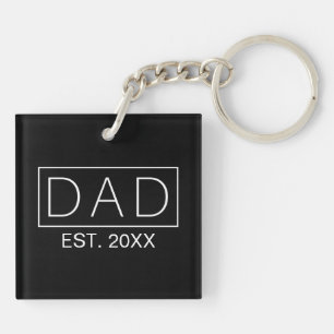 Simple Minimalist Dad Typography   Keychain