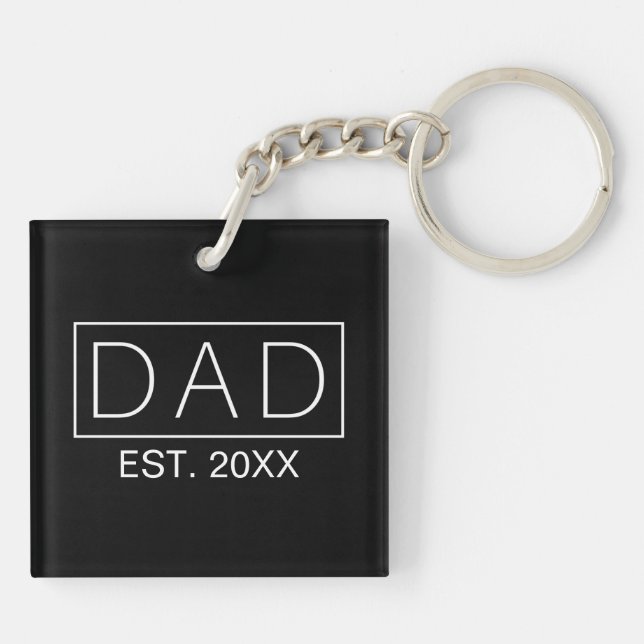 Simple Minimalist Dad Typography | Keychain (Back)
