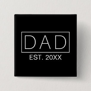 Simple Minimalist Dad Typography Pin Button
