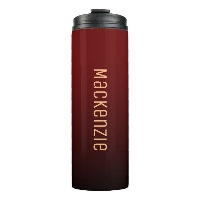 Simple Minimalist DARK RED to BLACK Ombre Gradient Thermal Tumbler (Front)