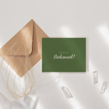 Simple Minimalist|Dark Sage Be My Bridesmaid