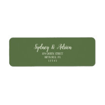 Simple Minimalist|Dark Sage Invite Return Address