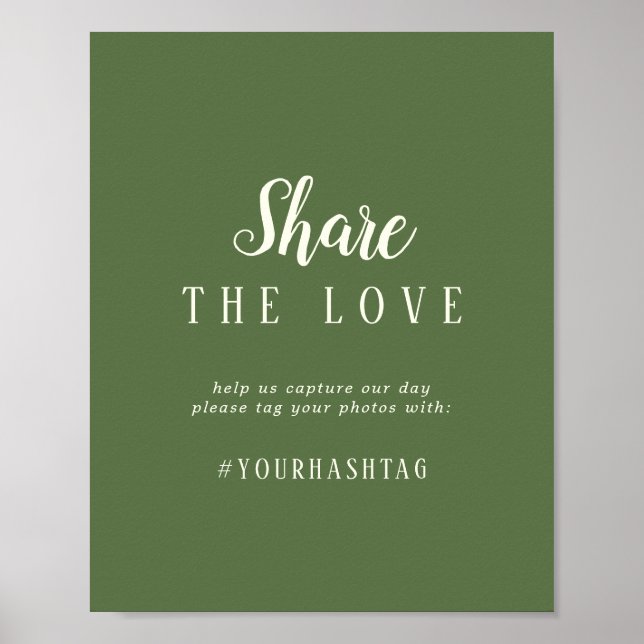 Simple Minimalist|Dark Sage Share the Love Sign (Front)