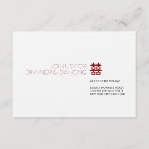 Simple Minimalist Double Happiness Chinese Wedding Invitation