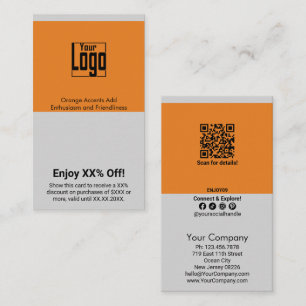 Simple Minimalist Dual-Tone & Tagline XX% Off Discount Card