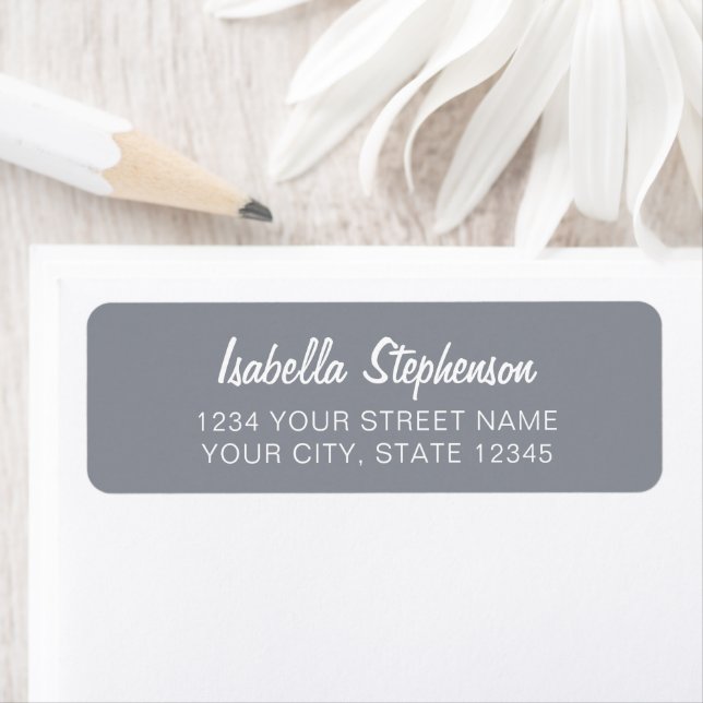 Simple Minimalist Dusky Blue White Return Address (Insitu)