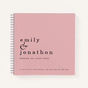 Simple Minimalist Dusty Pink Wedding Guest Book