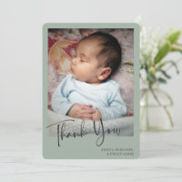 Simple Minimalist Dusty Sage Green Newborn Photo