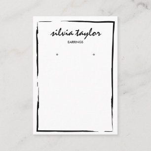 simple minimalist Earring frame display add logo Business Card