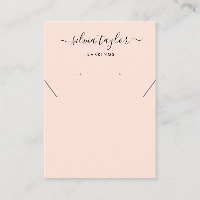 Simple minimalist  Earring Necklace display card (Front)