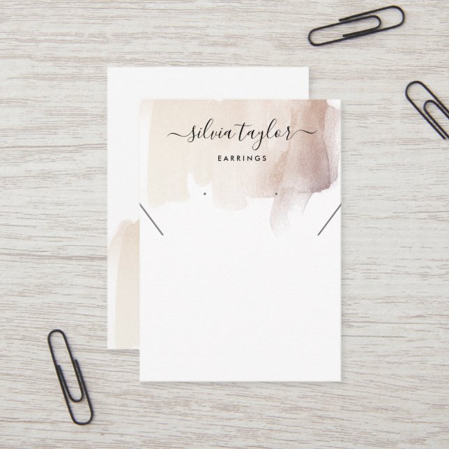 Simple minimalist  Earring Necklace display card (Front/Back In Situ)