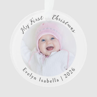 Simple Minimalist Elegant Baby's First Christmas Ornament