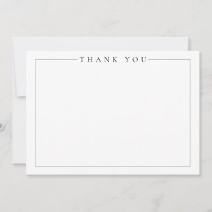 Simple Minimalist Elegant Black and White Wedding Thank You Card
