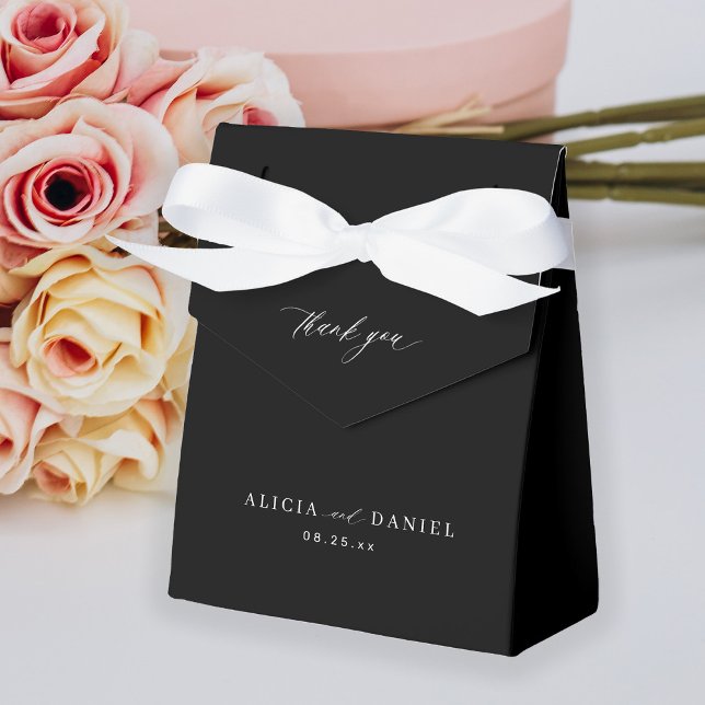Simple minimalist elegant black wedding favour box (Creator Uploaded)