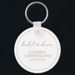Simple Minimalist Elegant Chic Heart Bridal Shower Key Ring<br><div class="desc">This simple and modern design is composed of sans serif and playful cursive typography with doodle hearts. Perfect for wedding bridal shower party favours.</div>