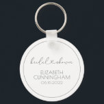 Simple Minimalist Elegant Chic Heart Bridal Shower Key Ring<br><div class="desc">This simple and modern design is composed of sans serif and playful cursive typography with doodle hearts. Perfect for wedding bridal shower party favours.</div>