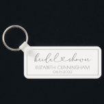 Simple Minimalist Elegant Chic Heart Bridal Shower Key Ring<br><div class="desc">This simple and modern design is composed of sans serif and playful cursive typography with doodle hearts. Perfect for wedding bridal shower party favours.</div>