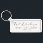 Simple Minimalist Elegant Chic Heart Bridal Shower Key Ring<br><div class="desc">This simple and modern design is composed of sans serif and playful cursive typography with doodle hearts. Perfect for wedding bridal shower party favours.</div>
